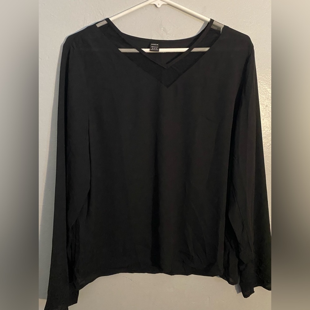 Black V-Neck Blouse